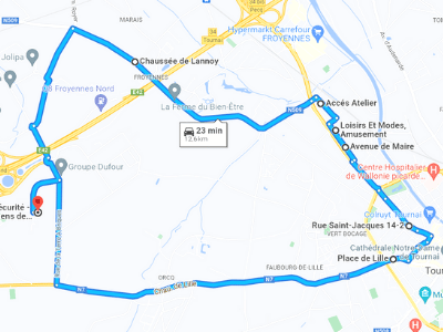 Parcours Itinéraire n°2 — Centre GOCA Tournai