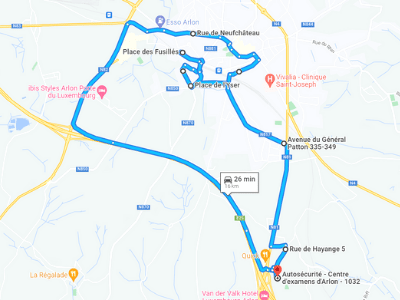 Parcours Itinéraire n°1 — Centre GOCA Arlon