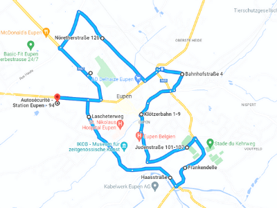 Parcours Itinéraire n°2 — Centre GOCA Eupen