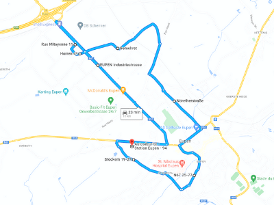 Parcours Itinéraire n°3 — Centre GOCA Eupen